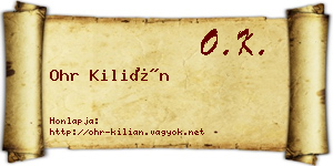 Ohr Kilián névjegykártya